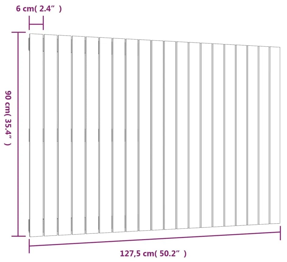 Cabeceira de parede 127,5x3x90 cm pinho maciço branco