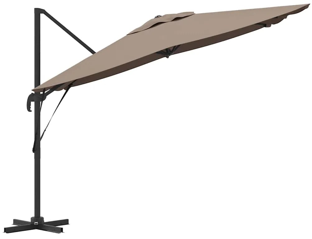 Parasol Roma Cinzento-acastanhado Largo Poliéster &amp; Aço