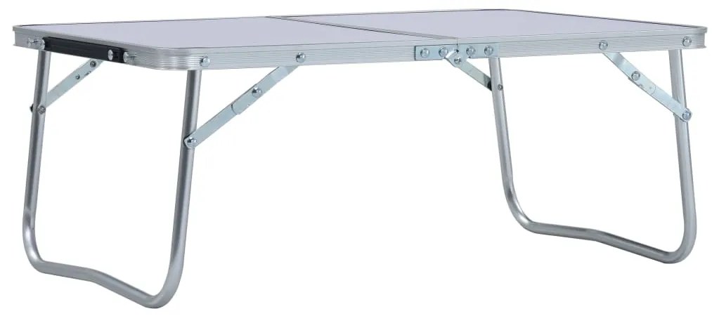 Mesa de campismo dobrável 60x40 cm alumínio branco