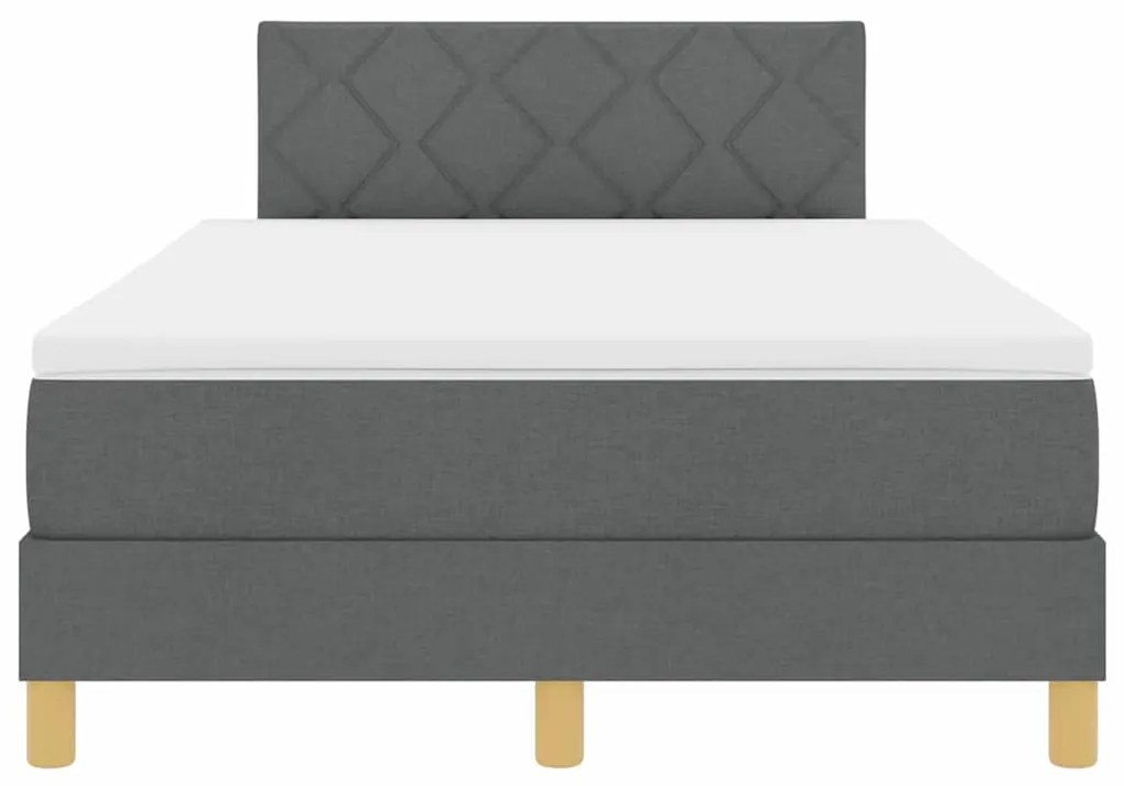 Cama Box com Colchão &amp; LED Cinza Escuro 120x190 cm Tecido