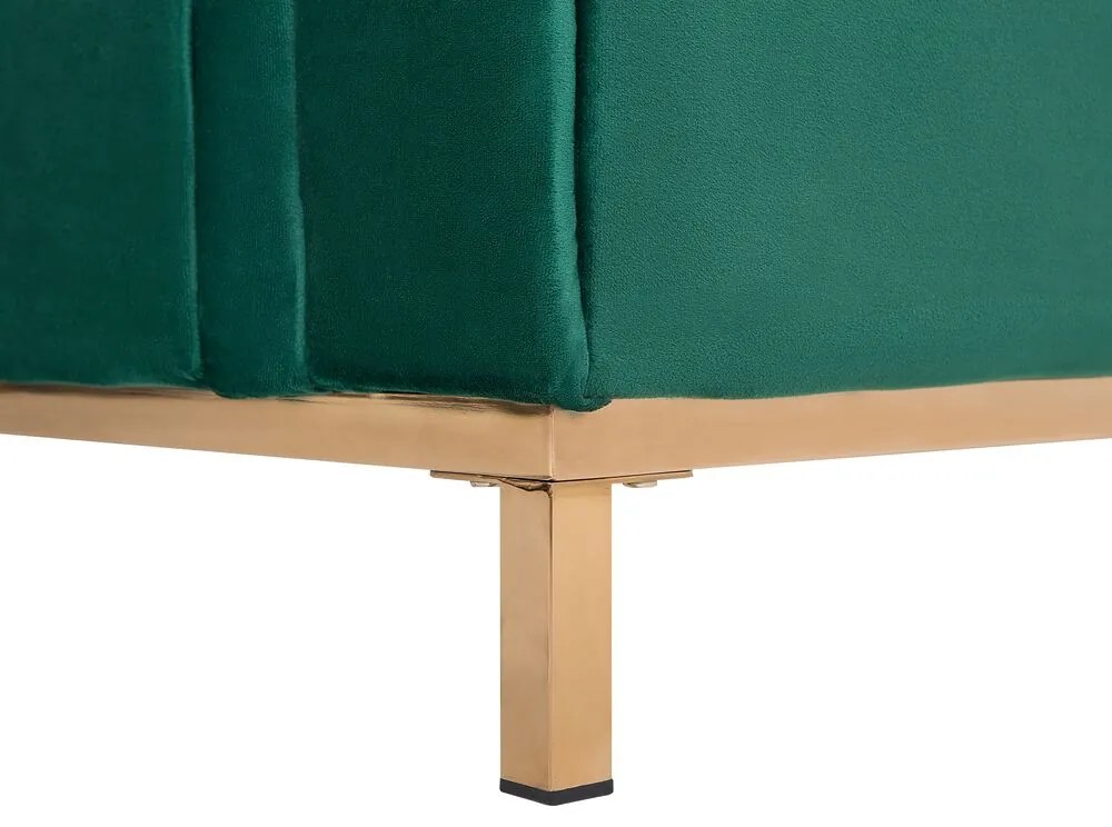 Sofá de canto e repousa-pés em veludo verde esmeralda à direita OSLO Beliani