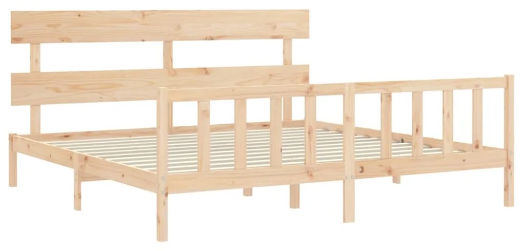 Estrutura de cama Super King Size com cabeceira madeira maciça