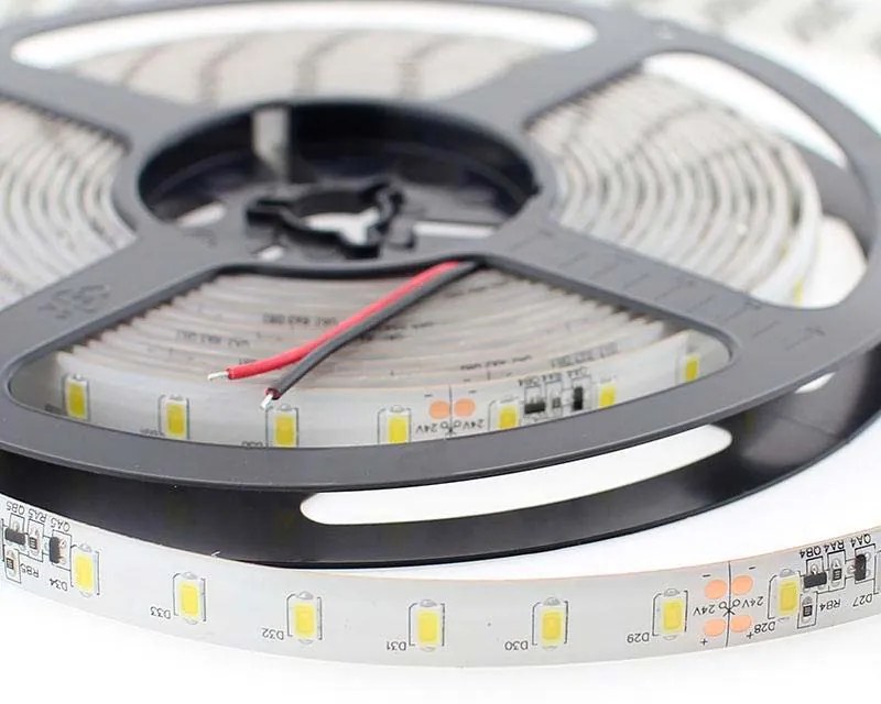 Fita de LED de cor única SMD5630, DC24V DC, 5m (70 Led/m) - Sensor de temperatura, 75W, IP65, Branco Frio