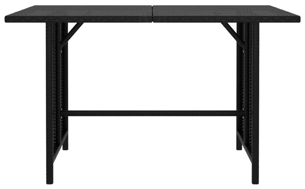 10 pcs conjunto lounge de jardim c/ almofadões vime PE preto