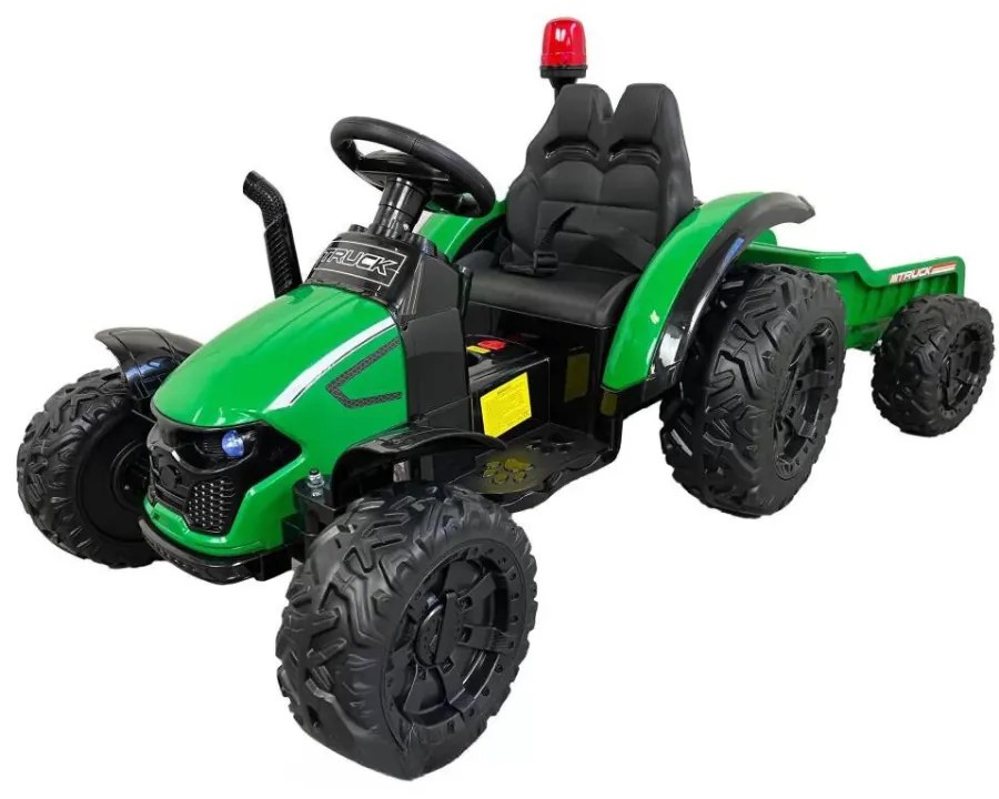 Trator Electrico para crianças Electrico Peketrac 9100 com Comando 2.4G e Reboque Verde