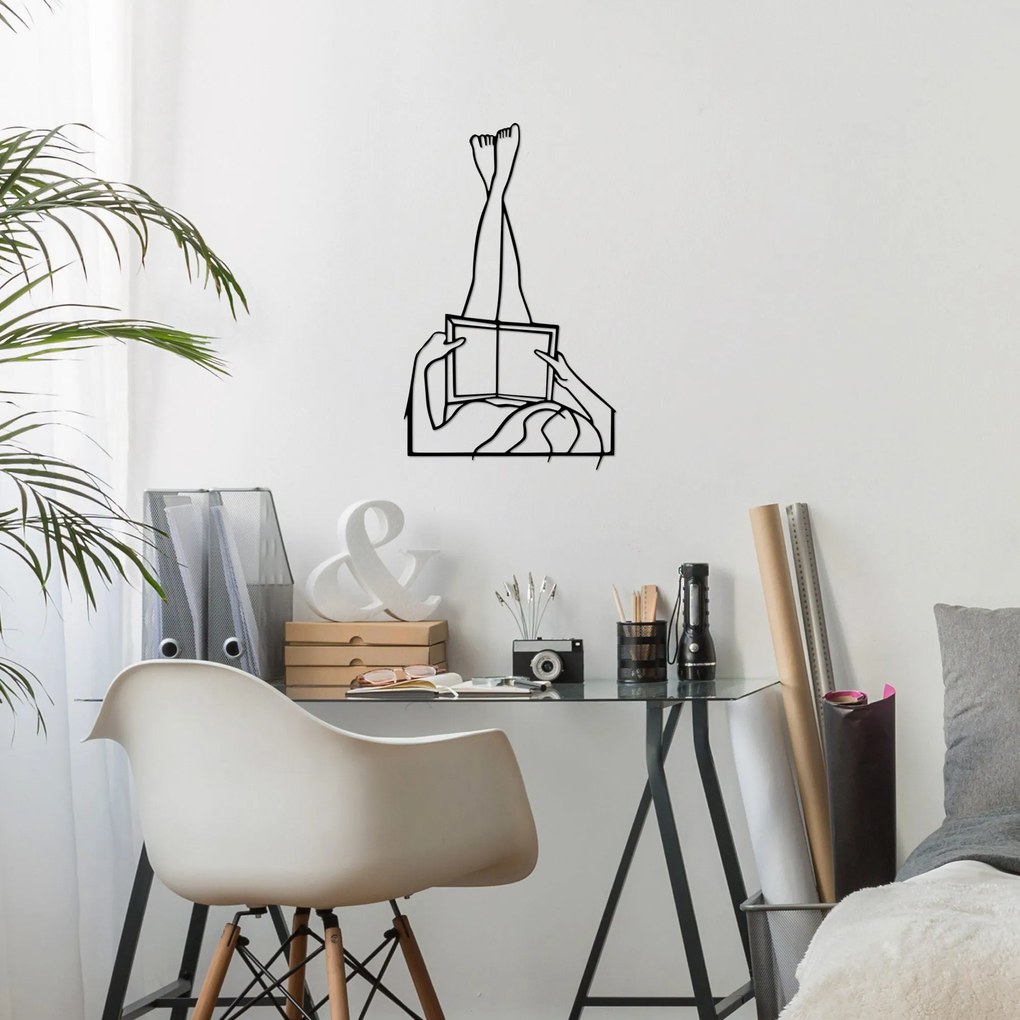 Acessório Decorativo de Parede i Love Reading – Preto – 42 x 69 cm
