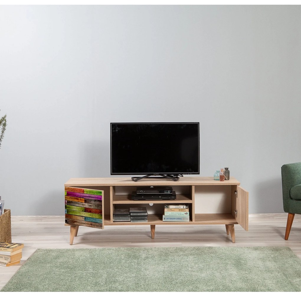 Móvel TV Truva – Carvalho Sonoma – 140x50x40 cm