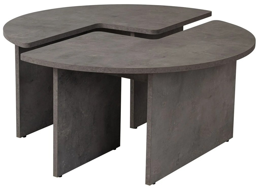 Mesa de Café Moira - Cinza Concreto - Ø90x41 cm