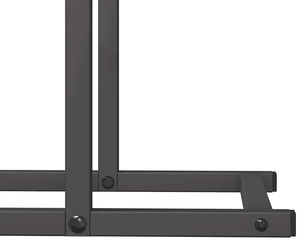 Suporte para lenha 80x25x90 cm aço laminado a frio preto