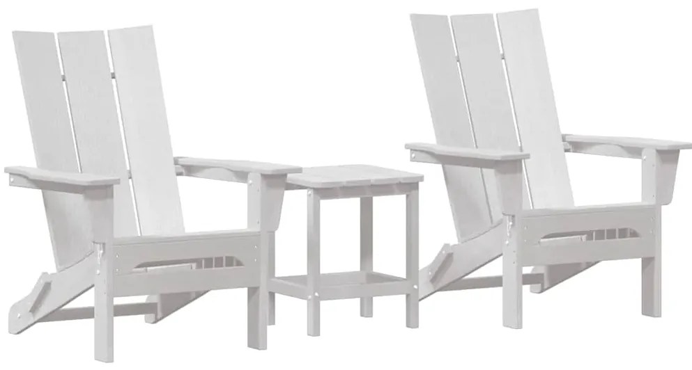 Conjunto de Lounge de Jardim 3 Peças vidaXL Branco HDPE