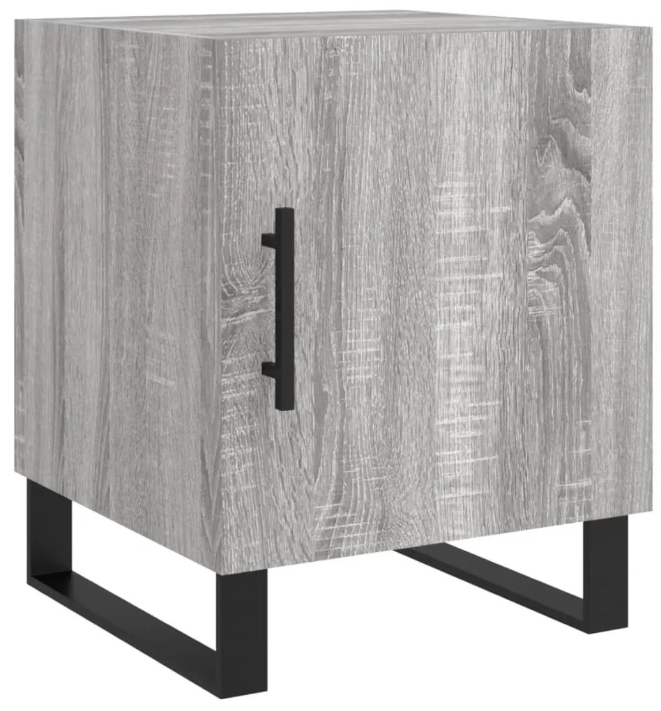 Mesa cabeceira 2pcs 40x40x50 cm madeira processada cinza sonoma