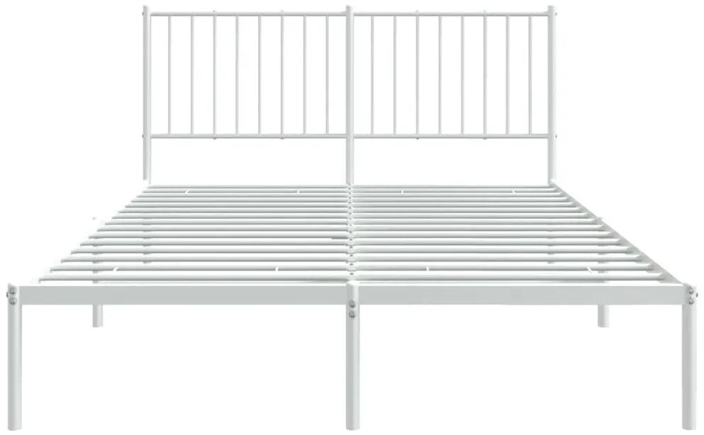 Estrutura de cama com cabeceira 140x190 cm metal branco