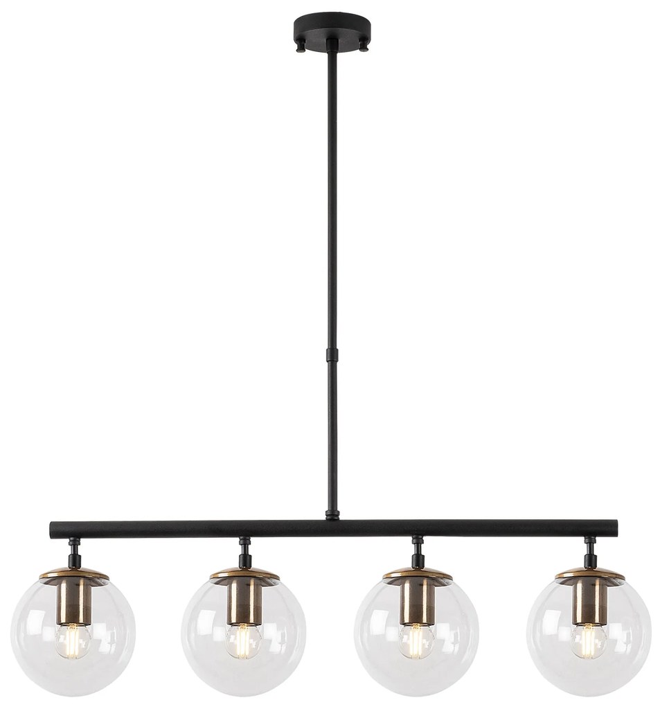 Candeeiro Chandelier Fazli – Preto Antigo – 70 x 15 x 43-87 cm