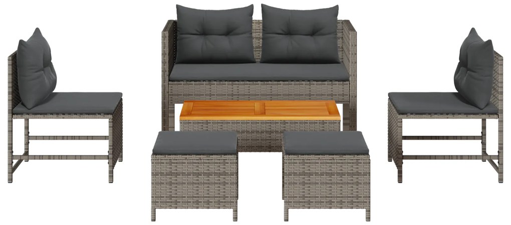 Conjunto de Sofás para Exterior Cinza e cinza escuro