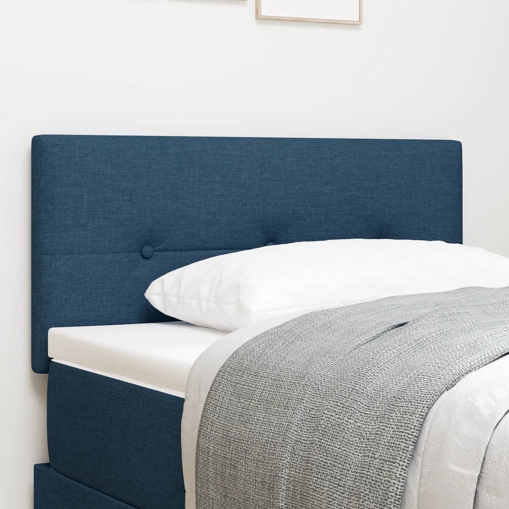 Cabeceira vidaXL Botões Estofada Azul 80 cm Tecido