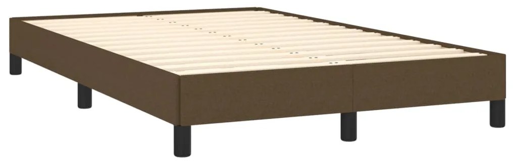 Cama boxspring com colchão 120x190 cm tecido castanho-escuro