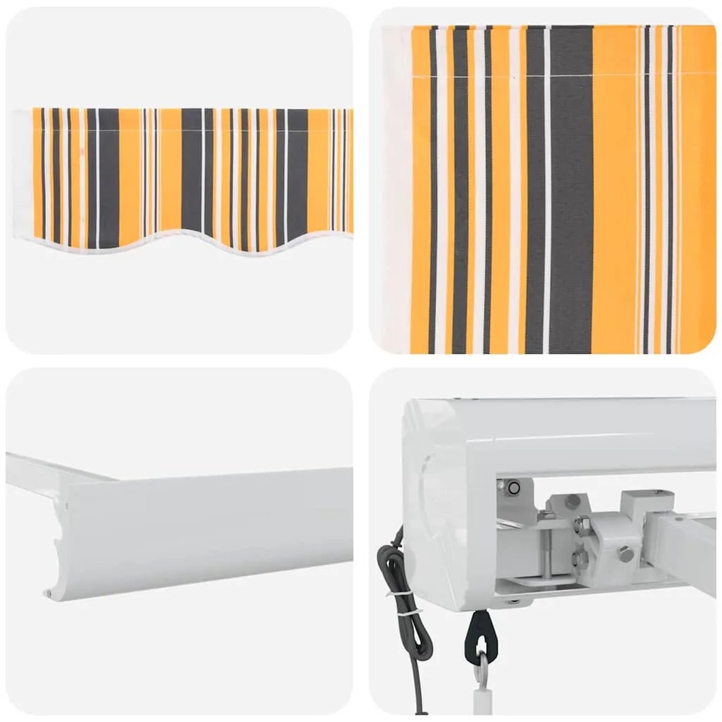 Toldo Retrátil Automático Listrado Multicolorido 300 x 250 cm