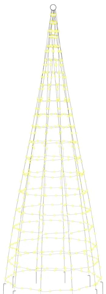 Árvore de Natal LED no mastro 550 LEDs branco quente 300 cm