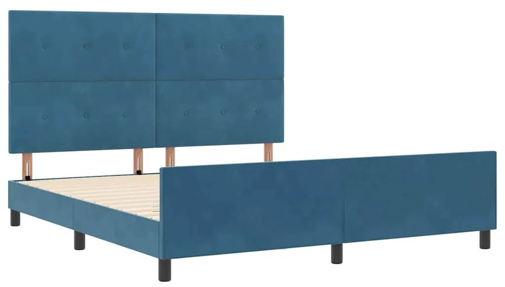 Cama vidaXL Azul Escuro 180x200 cm Veludo