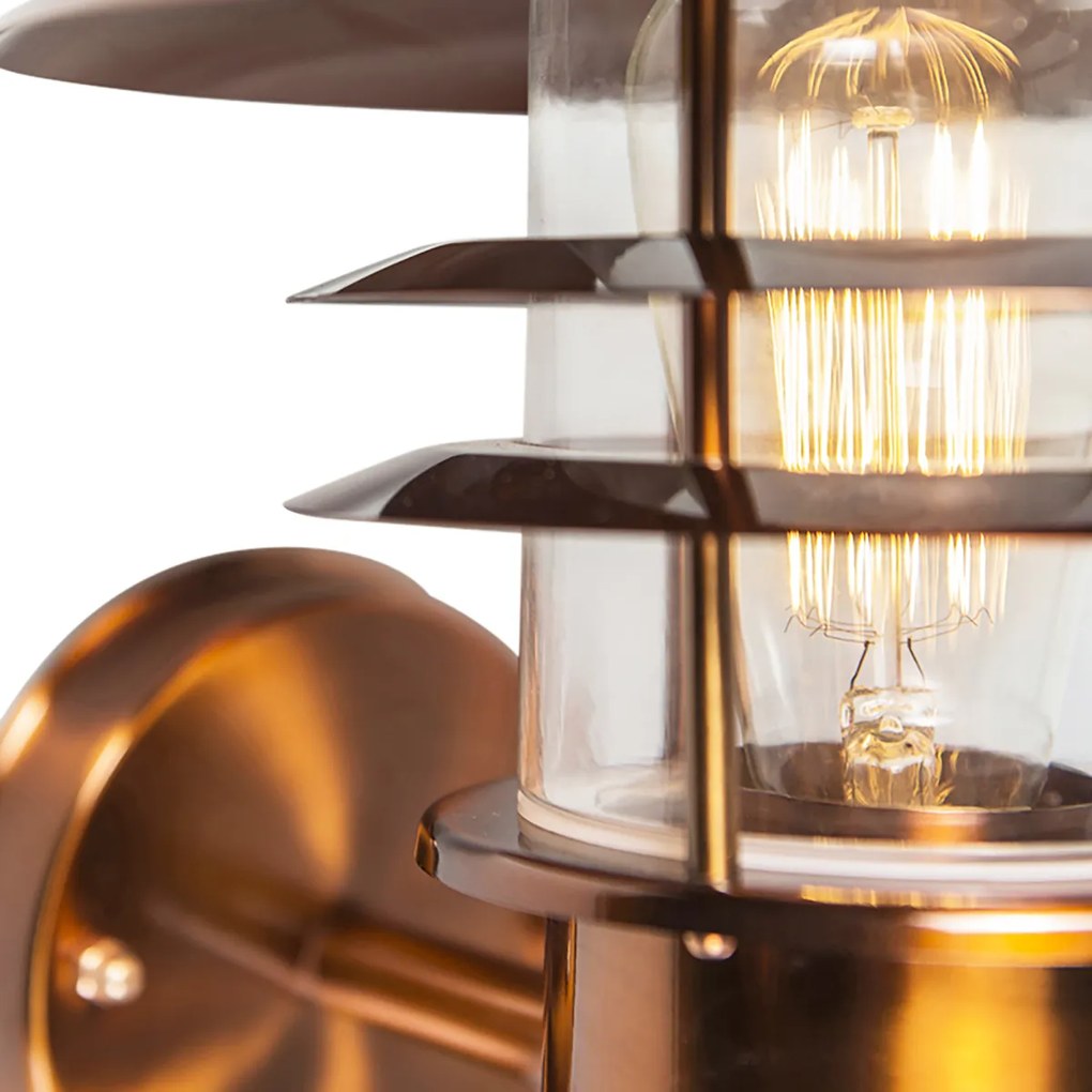 Candeeiro de parede vintage para exterior em cobre IP44 - Prato Retro,Art Deco