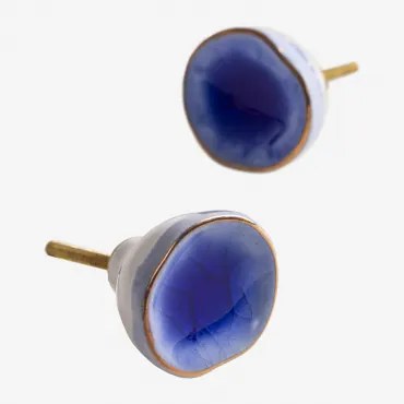 Pack De 2 Puxadores Em Cerâmica Ardavel Azul Ken - Sklum