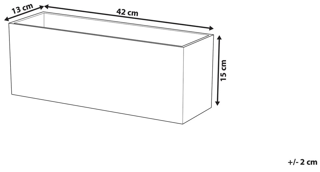 Vaso com efeito de madeira branca 42 x 13 x 15 cm PAOS Beliani