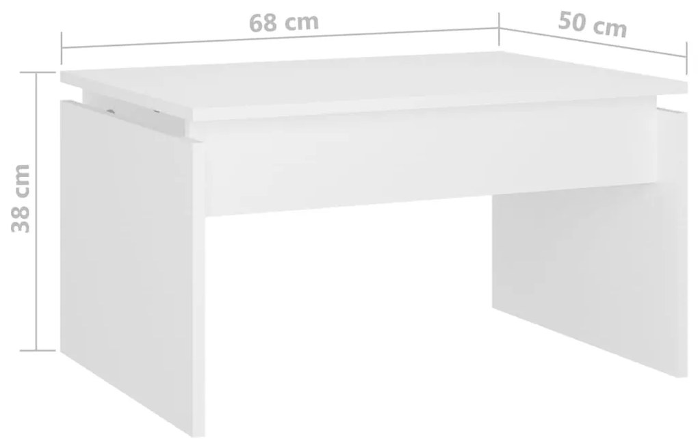Mesa de centro 68x50x38 cm derivados de madeira branco