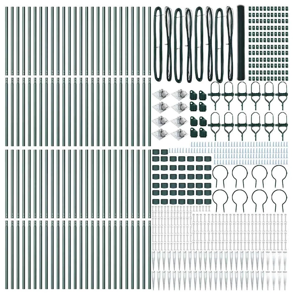 Cerca Hexagonal vidaXL Verde 1.6x100 m Aço