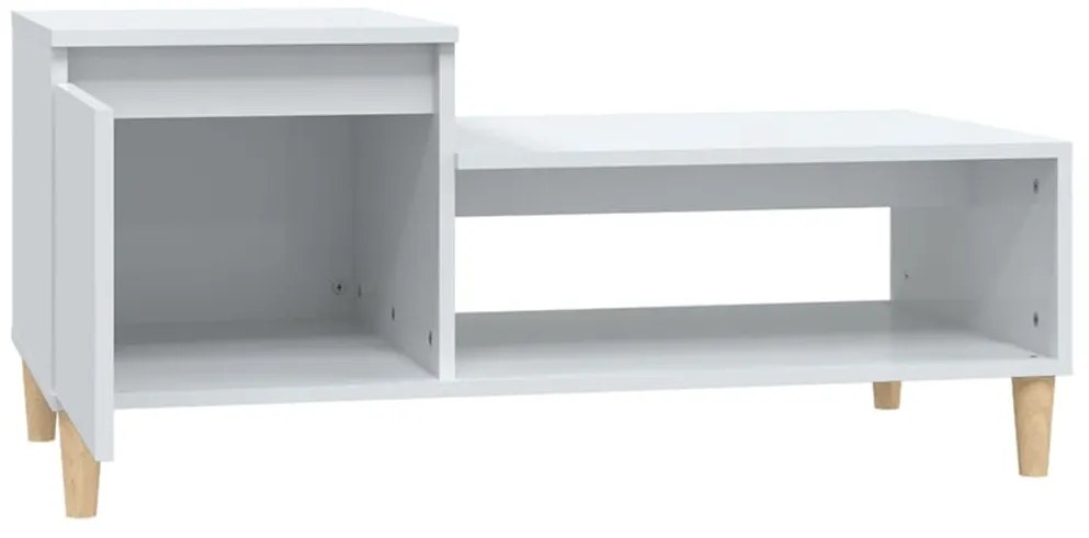 Mesa de centro 100x50x45 cm derivados madeira branco brilhante
