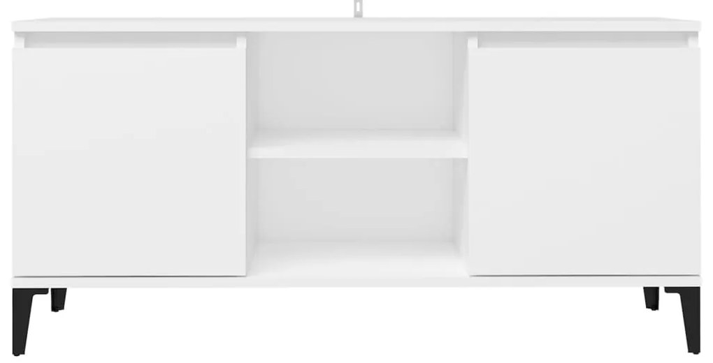 Móvel de TV com pernas em metal 103,5x35x50 cm branco