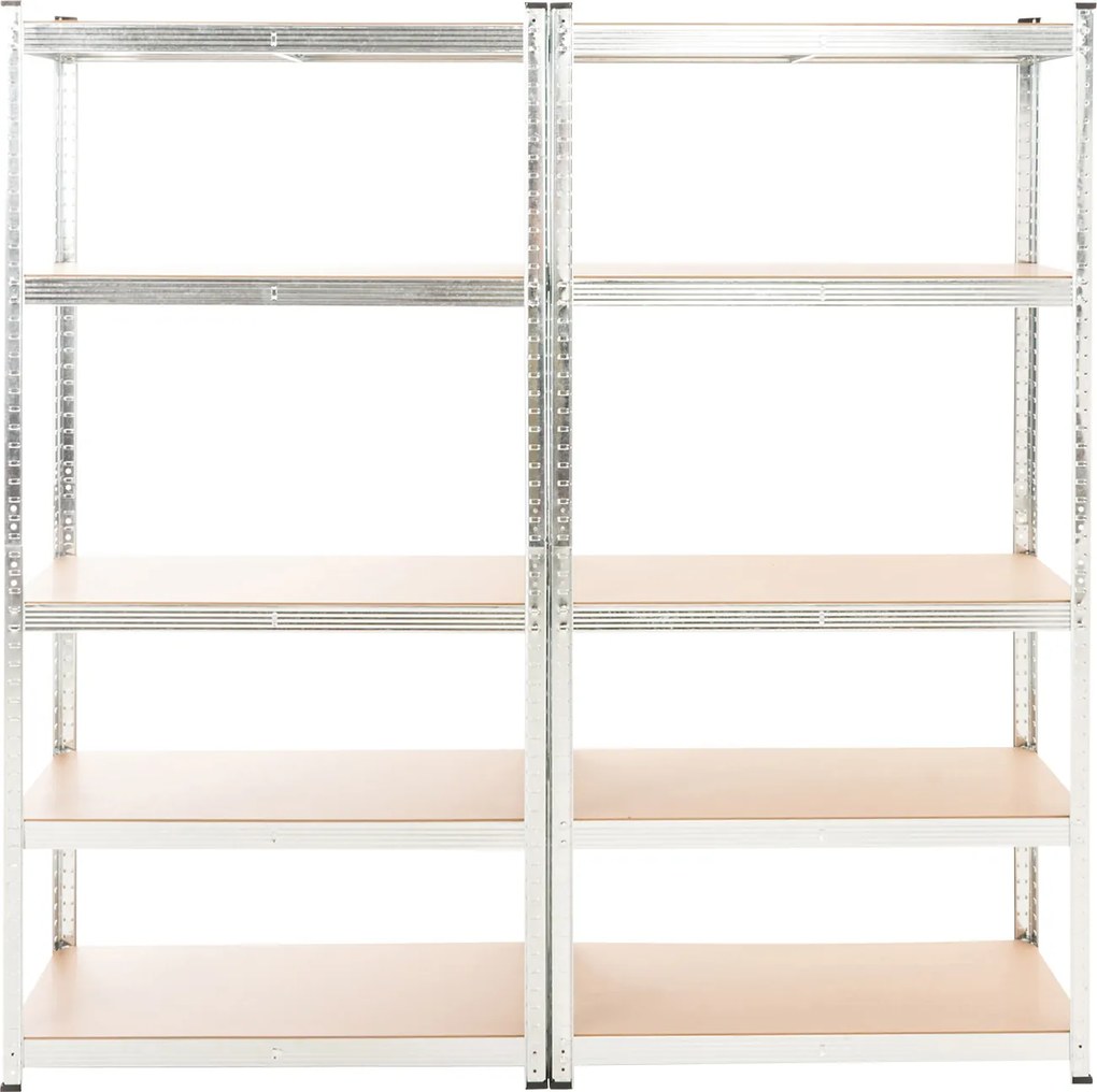 Conjunto de 2 prateleiras para cargas pesadas 90 x 40 x 180 cm Prateado