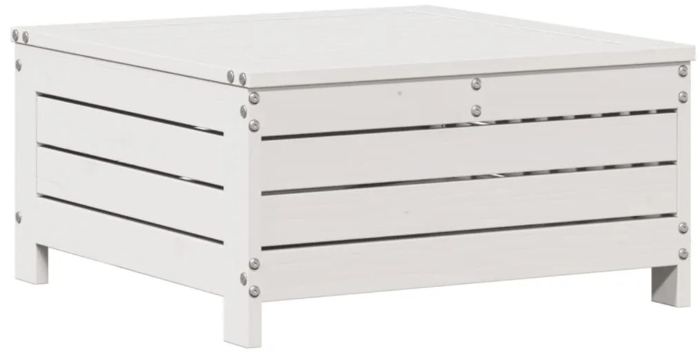 5 pcs conj. lounge de jardim c/ almofadões pinho maciço branco