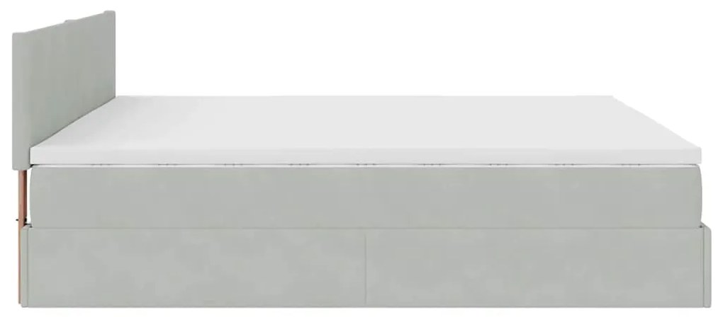 Estrutura de cama otomana com colchão 160x200 cm cinzento claro