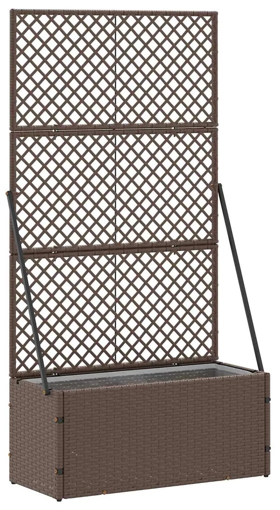 vidaXL Vaso de Jardim Castanho 70 x 30 x 135 cm Metal