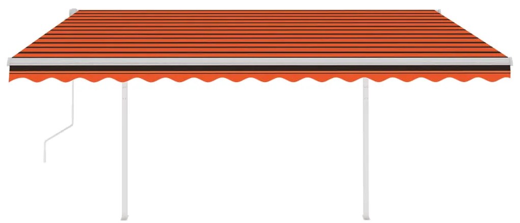Toldo autom. c/ LED e sensor de vento 4,5x3,5m laranja/castanho