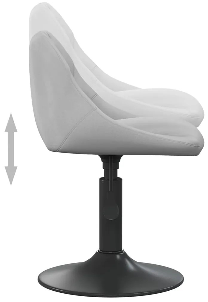 Cadeiras de jantar giratórias 6 pcs veludo cinzento-claro