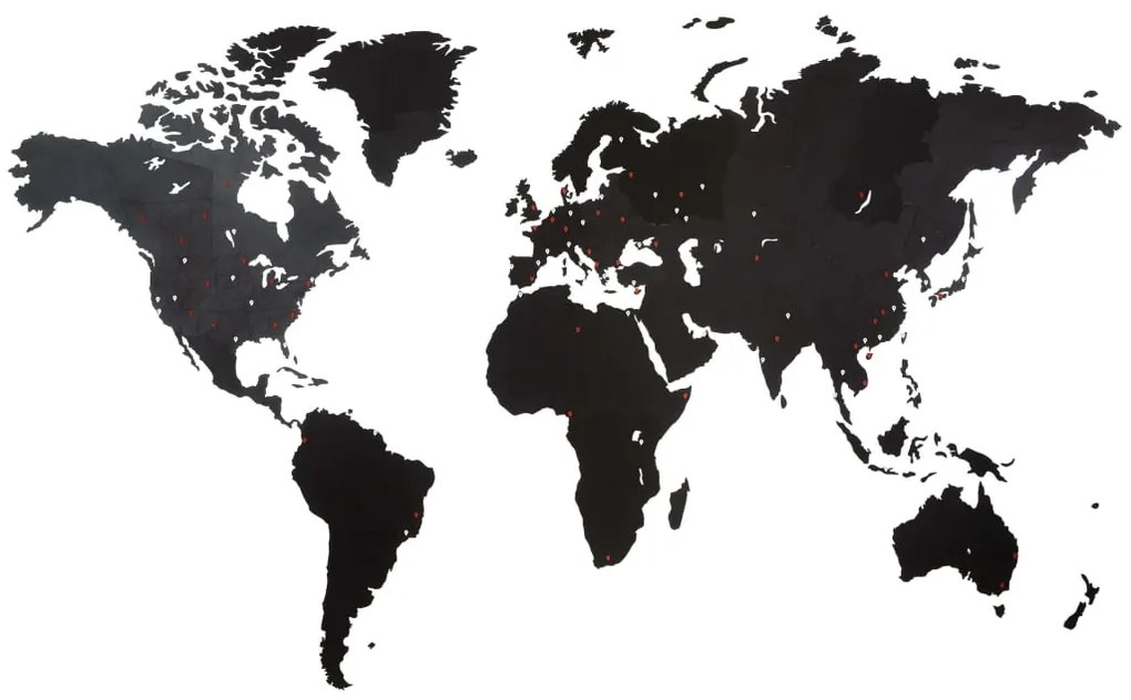 425845 MiMi Innovations Decoração parede mapa-múndi Giant 280x170 cm preto
