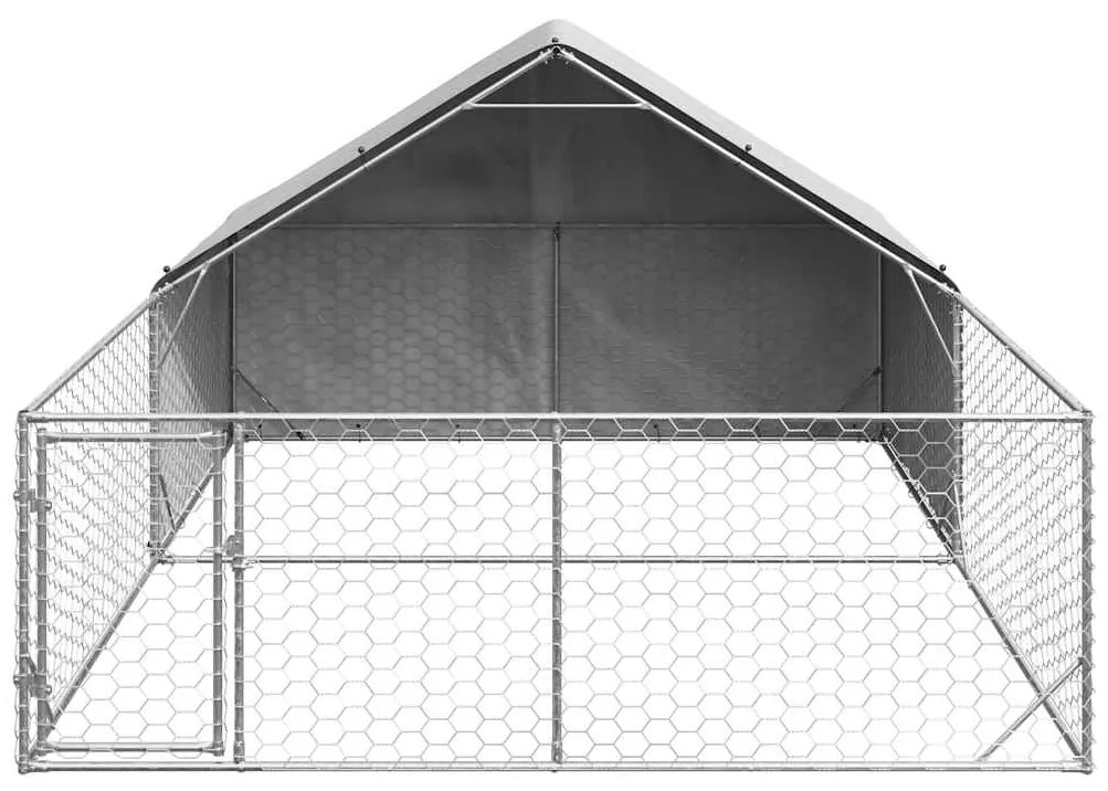 Canil exterior para cães com corredor 5x3x1,9 m aço galvanizado