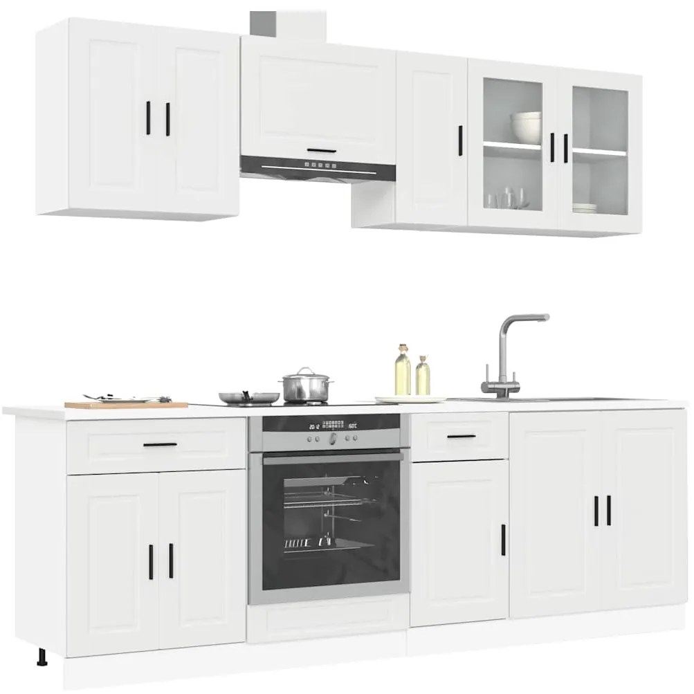 8 peças armário de cozinha conjunto Kalmar branco