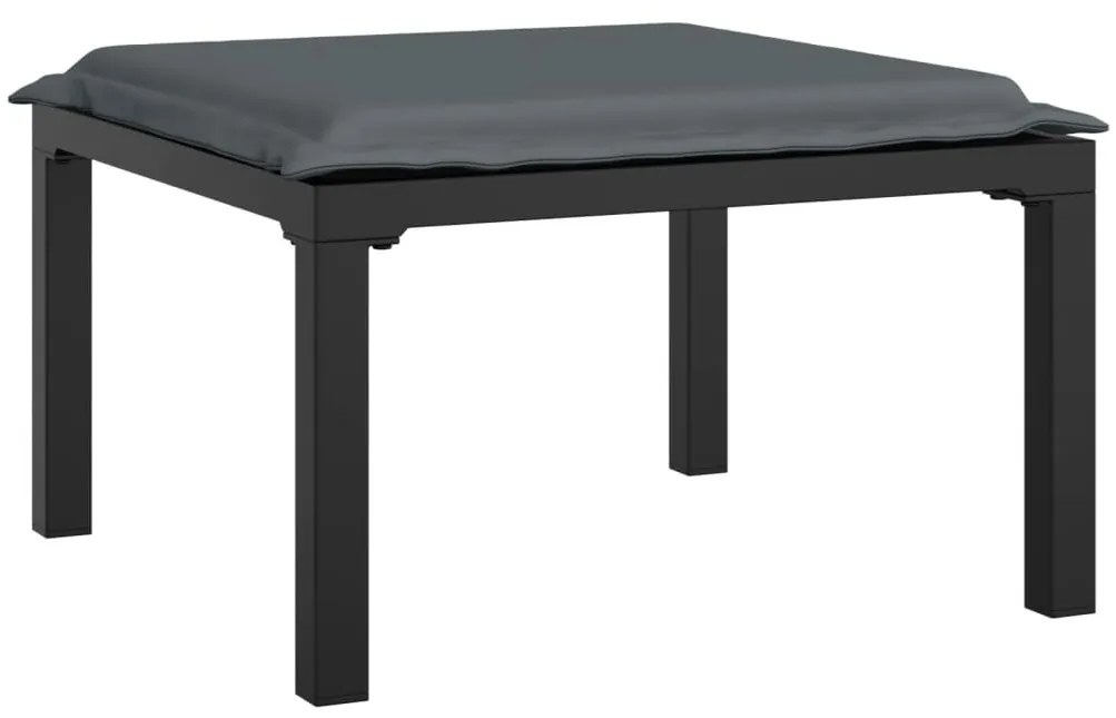 5 pcs conjunto lounge de jardim vime PE preto/cinzento