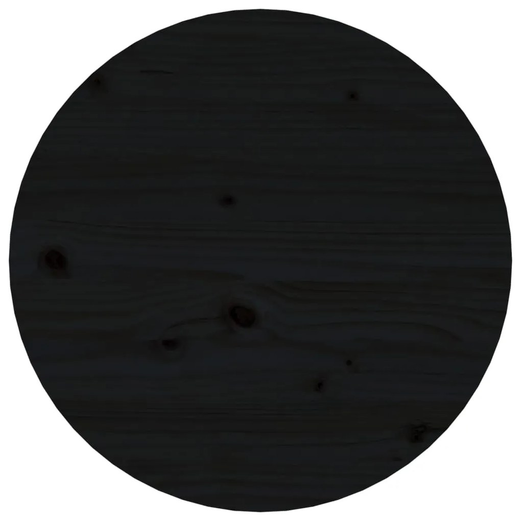 Mesa de centro Ø 45x40 cm madeira de pinho maciça preto