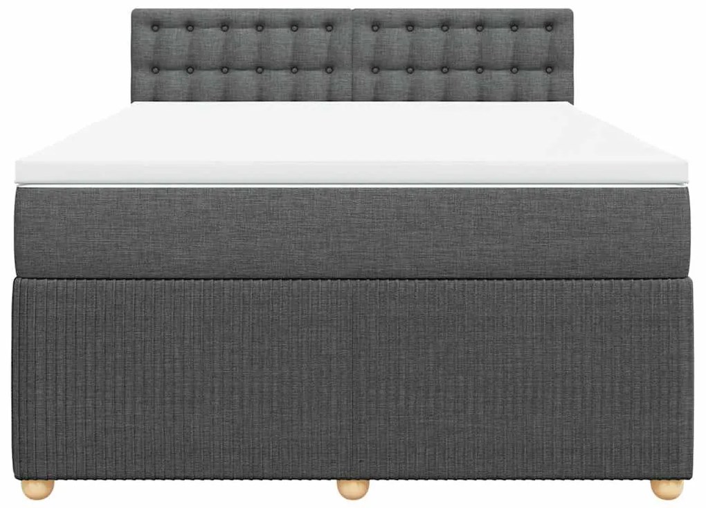 Cama com molas/colchão 140x200 cm tecido cinzento-escuro