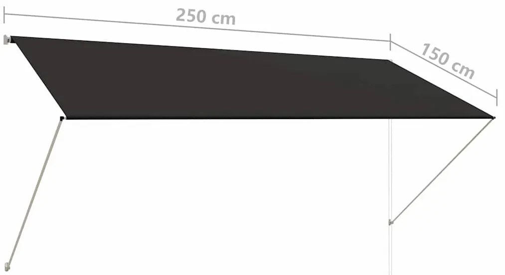 Toldo retrátil 250x150 cm antracite