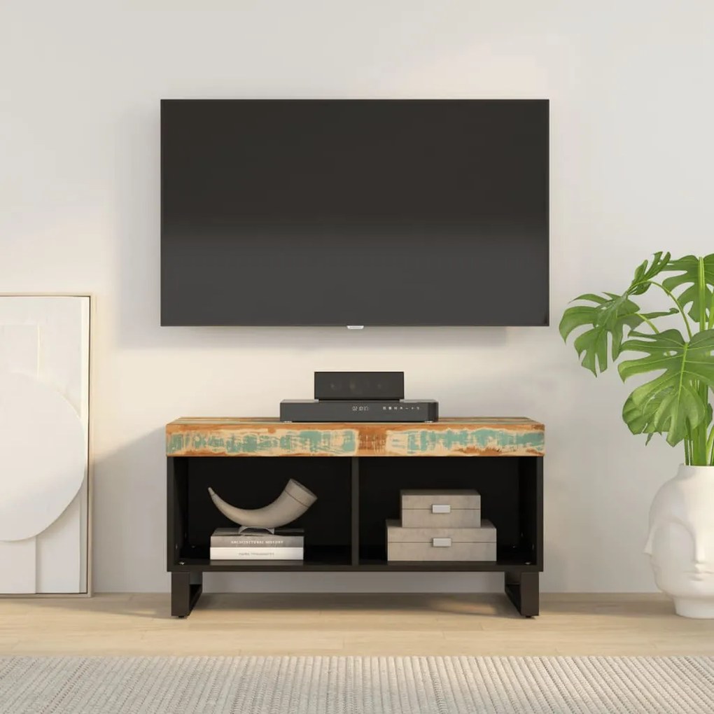 vidaXL Móvel de TV 85x33x43,5 cm madeira recuperada maciça