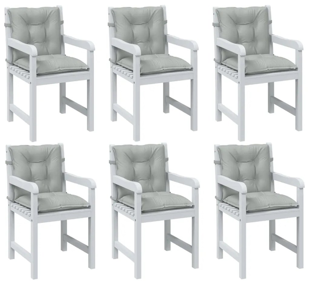 vidaXL Almofadões lombares cadeiras 6pcs mesclado tecido cinza-claro
