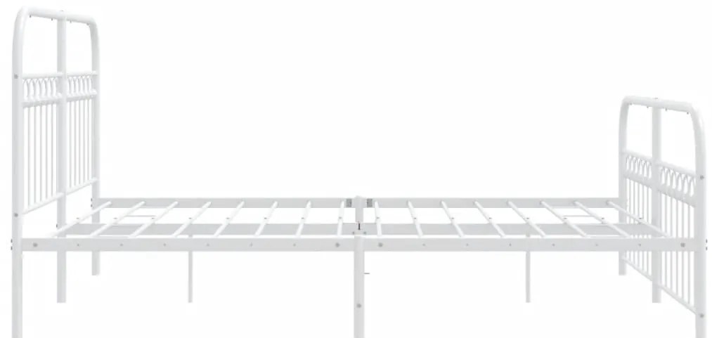 Estrutura de cama com cabeceira e pés 150x200 cm metal branco