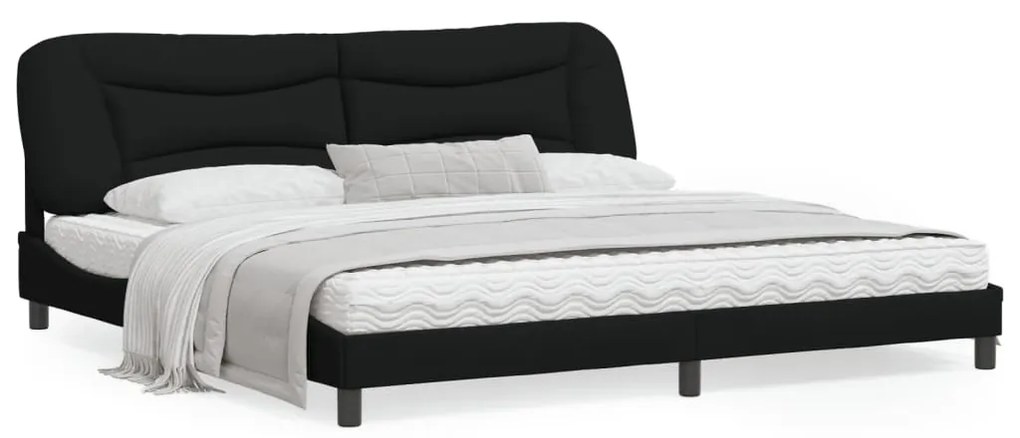 vidaXL Estrutura de cama sem colchão 200x200 cm tecido preto