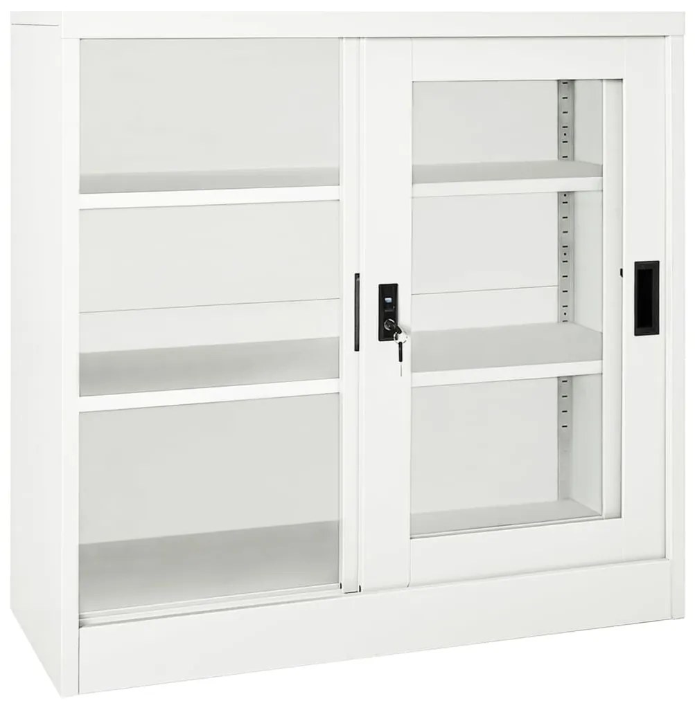 Armário com porta deslizante aço 90x40x90 cm branco