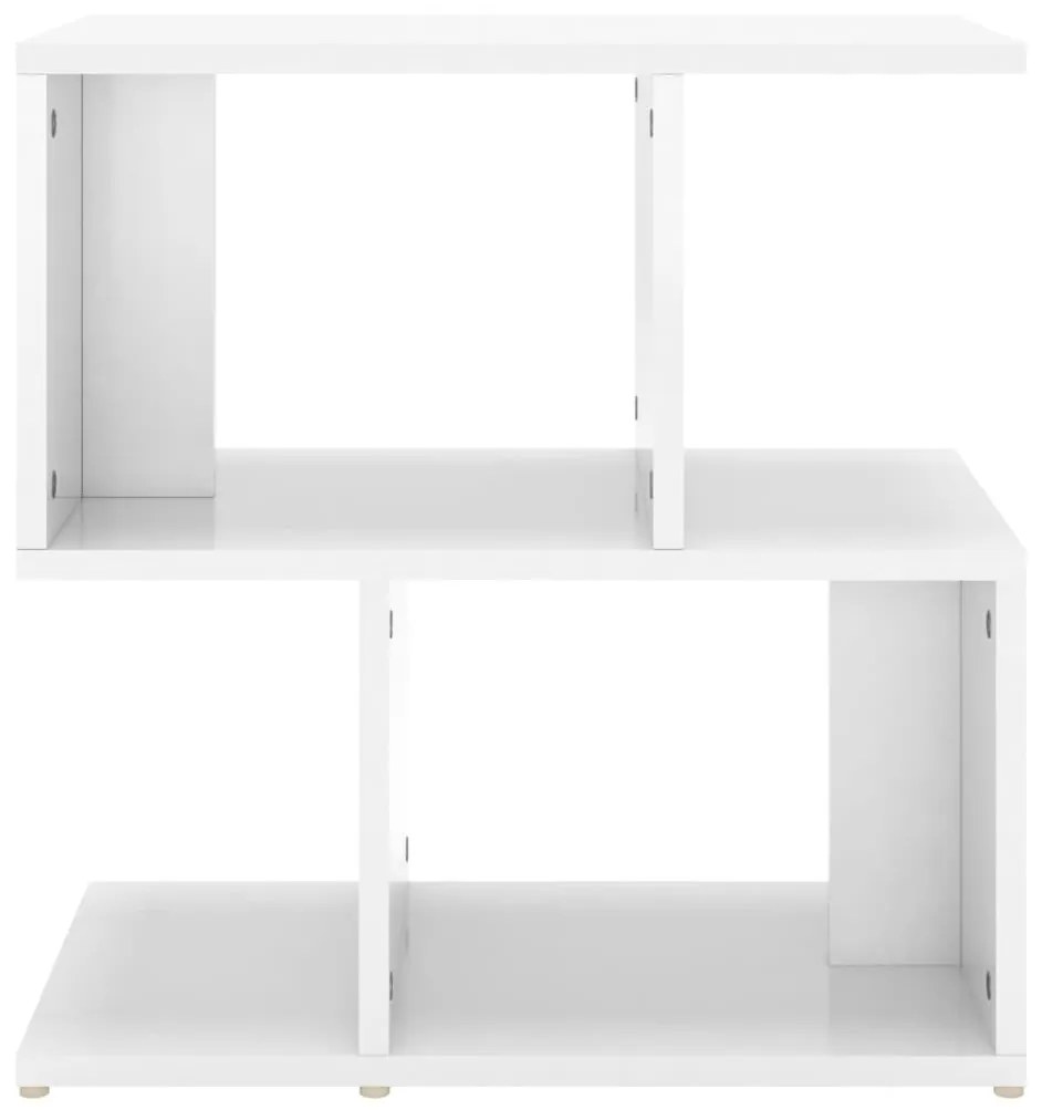 Mesas de cabeceira 2pcs 50x30x51,5cm contrapl. branco brilhante