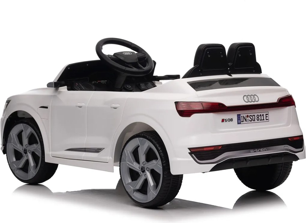 Carro elétrico para Crianças 12V 4x4 Audi SQ8, Rodas de espuma EVA, comando, assento Couro ecológico Branco